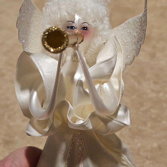 RARE VINTAGE SOFFIERIA DE CARLINI HEAVENLY ANGEL WINGS HORN CHRISTMAS ORNAMENT - Picture 4 of 13